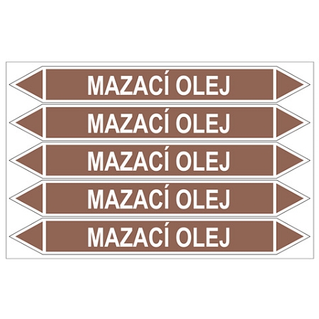 Značení potrubí, mazací olej